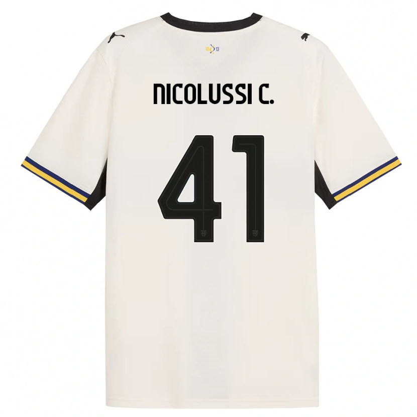 Danxen Kinderen Hans Nicolussi Caviglia #41 Off-White Zwart Geel Thuisshirt Thuistenue 2026/27 T-Shirt