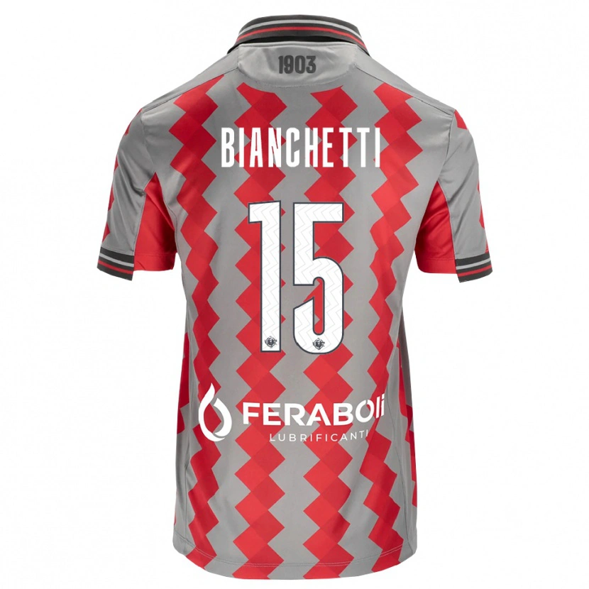 Danxen Kinderen Matteo Bianchetti #15 Grijs Rood Wit Thuisshirt Thuistenue 2026/27 T-Shirt