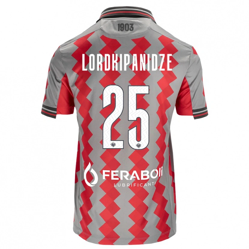Danxen Kinderen Dachi Lordkipanidze #25 Grijs Rood Wit Thuisshirt Thuistenue 2026/27 T-Shirt