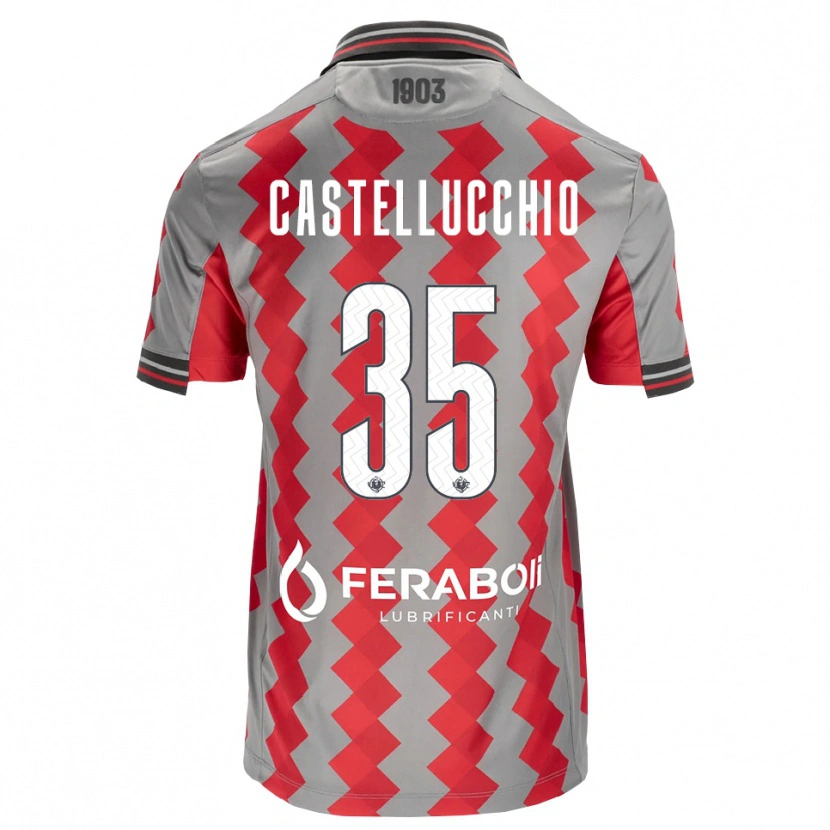 Danxen Kinderen Gabriele Castellucchio #35 Grijs Rood Wit Thuisshirt Thuistenue 2026/27 T-Shirt