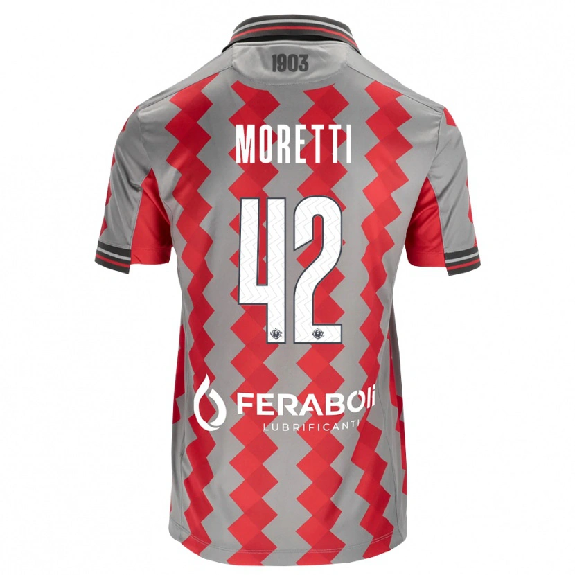 Danxen Kinderen Lorenzo Moretti #42 Grijs Rood Wit Thuisshirt Thuistenue 2026/27 T-Shirt