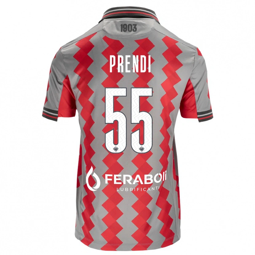 Danxen Kinderen Denis Prendi #55 Grijs Rood Wit Thuisshirt Thuistenue 2026/27 T-Shirt