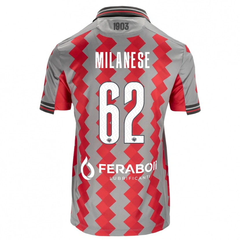 Danxen Kinderen Tommaso Milanese #62 Grijs Rood Wit Thuisshirt Thuistenue 2026/27 T-Shirt
