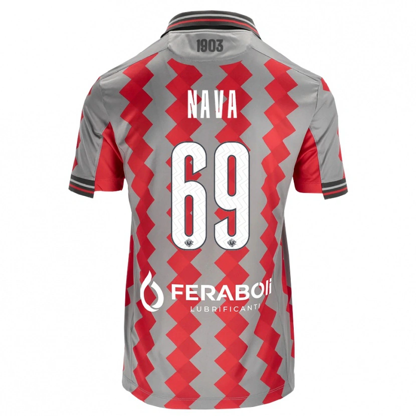 Danxen Kinderen Lapo Nava #69 Grijs Rood Wit Thuisshirt Thuistenue 2026/27 T-Shirt