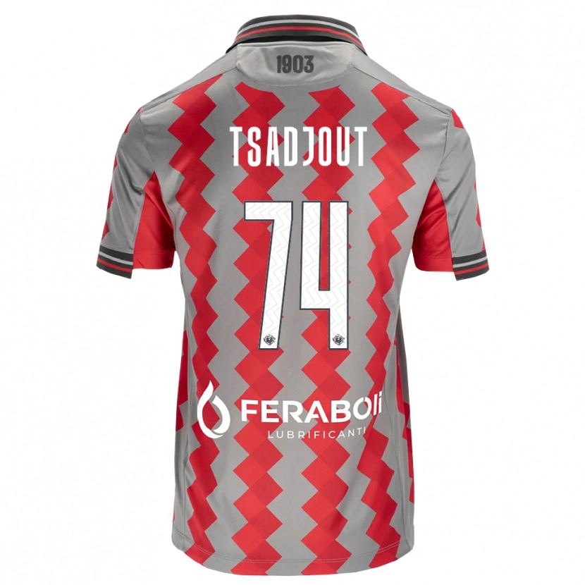 Danxen Kinderen Frank Tsadjout #74 Grijs Rood Wit Thuisshirt Thuistenue 2026/27 T-Shirt