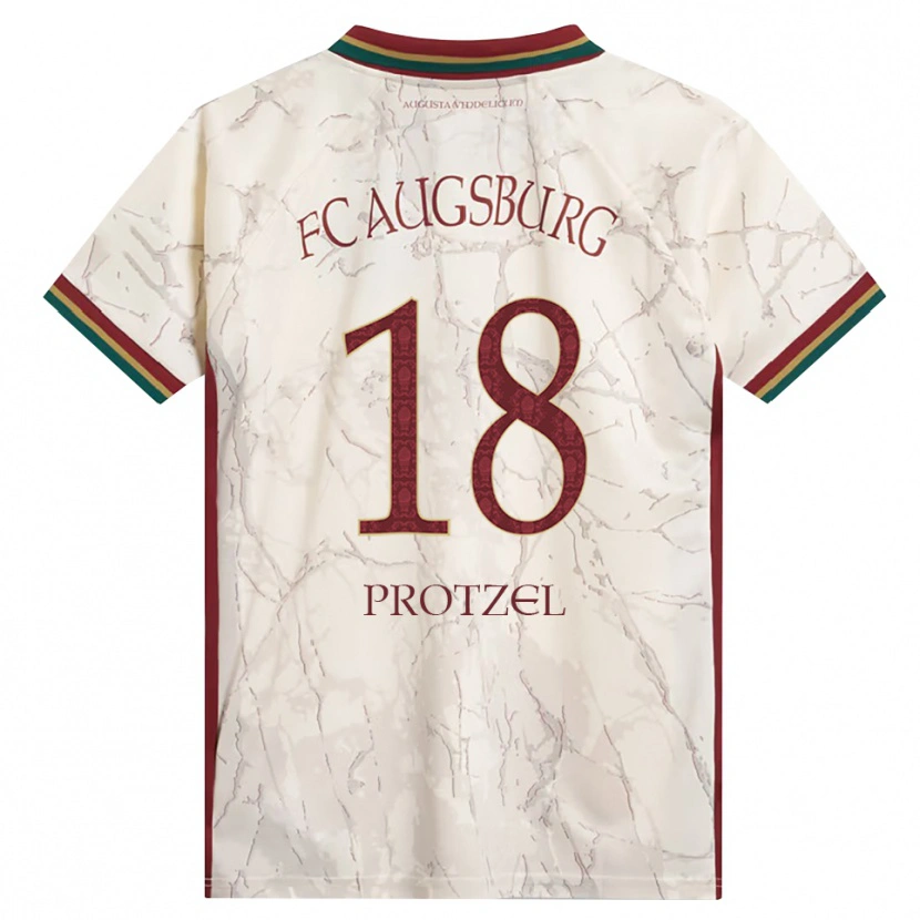 Danxen Kinderen Ann-Sophie Protzel #18 Groen Rijst Wit Bordeauxrood Thuisshirt Thuistenue 2026/27 T-Shirt