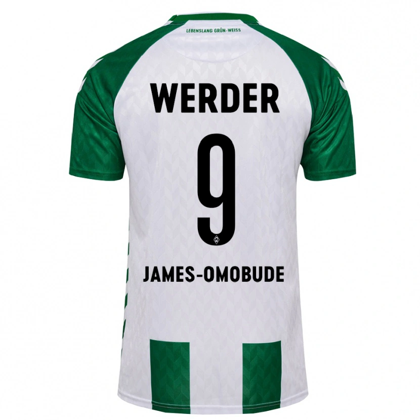 Danxen Kinderen Favor James-Omobude #9 Groen Wit Thuisshirt Thuistenue 2026/27 T-Shirt
