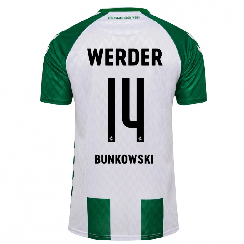Danxen Kinderen Paul Bunkowski #14 Groen Wit Thuisshirt Thuistenue 2026/27 T-Shirt