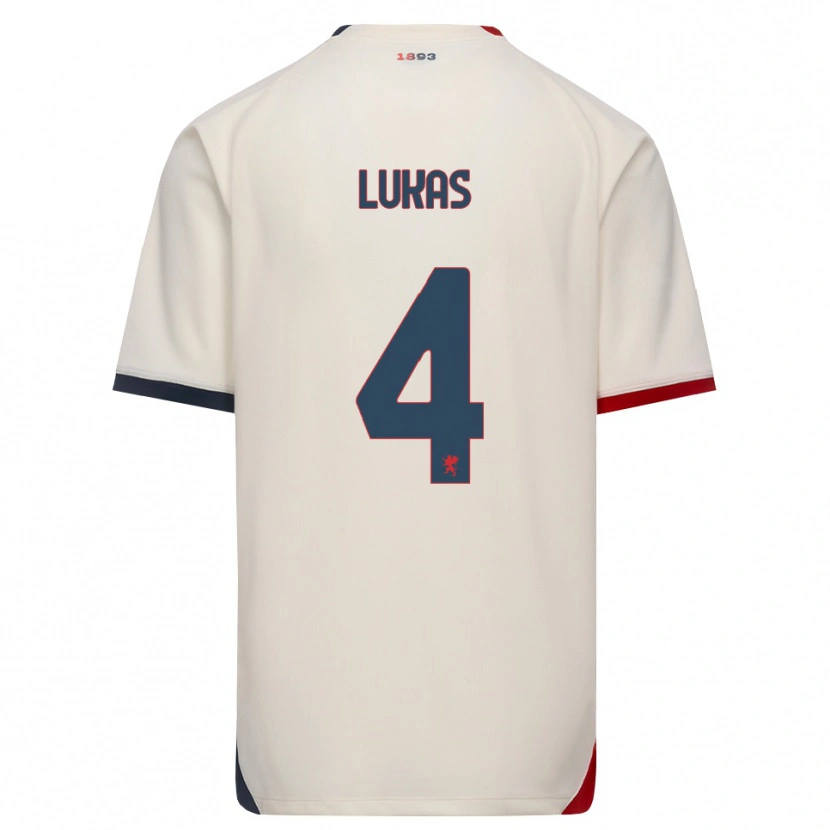 Danxen Kinderen Deividas Lukas #4 Off-White Rood Uitshirt Uittenue 2026/27 T-Shirt