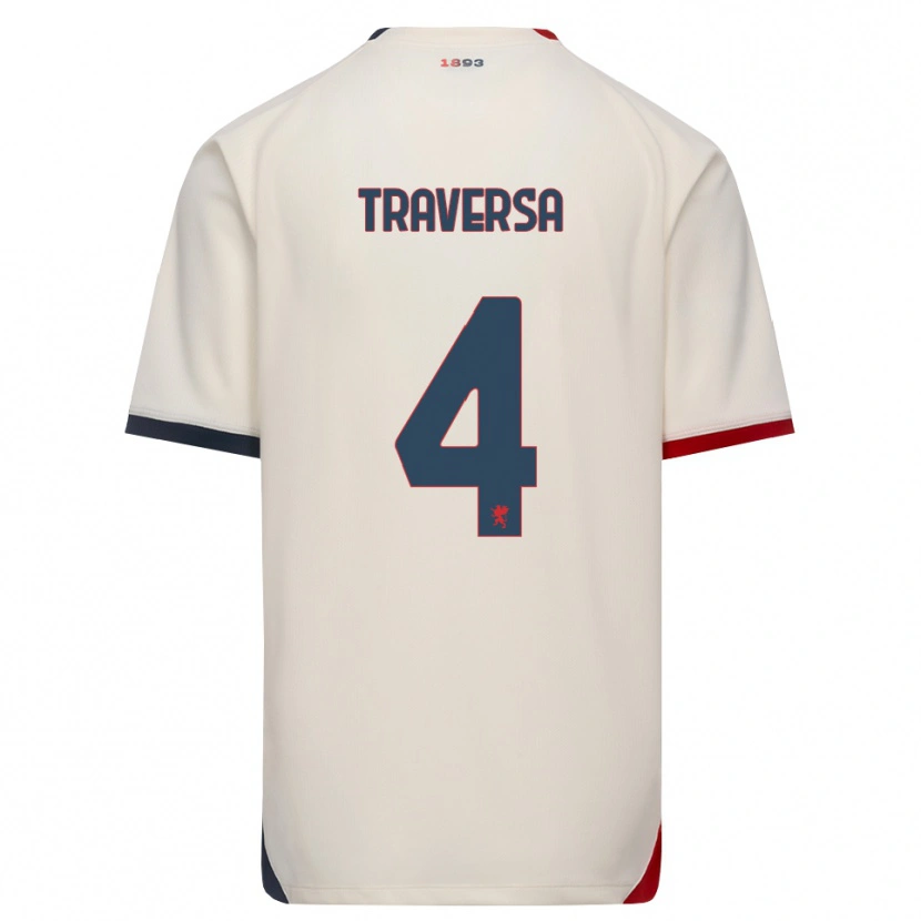 Danxen Kinderen Pietro Traversa #4 Off-White Rood Uitshirt Uittenue 2026/27 T-Shirt