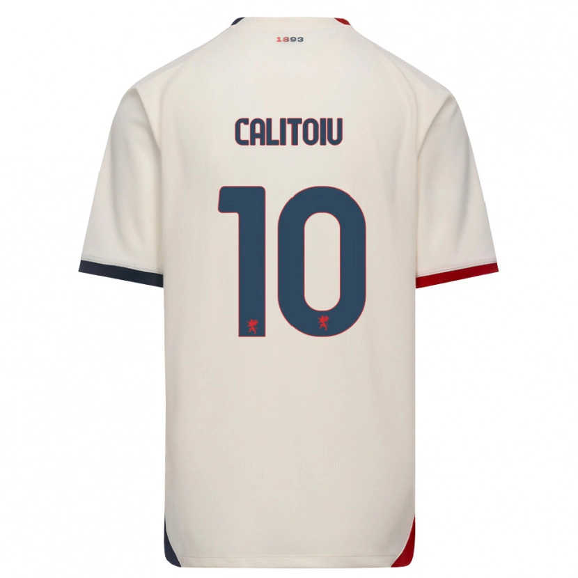 Danxen Kinderen Mihai Calițoiu #10 Off-White Rood Uitshirt Uittenue 2026/27 T-Shirt