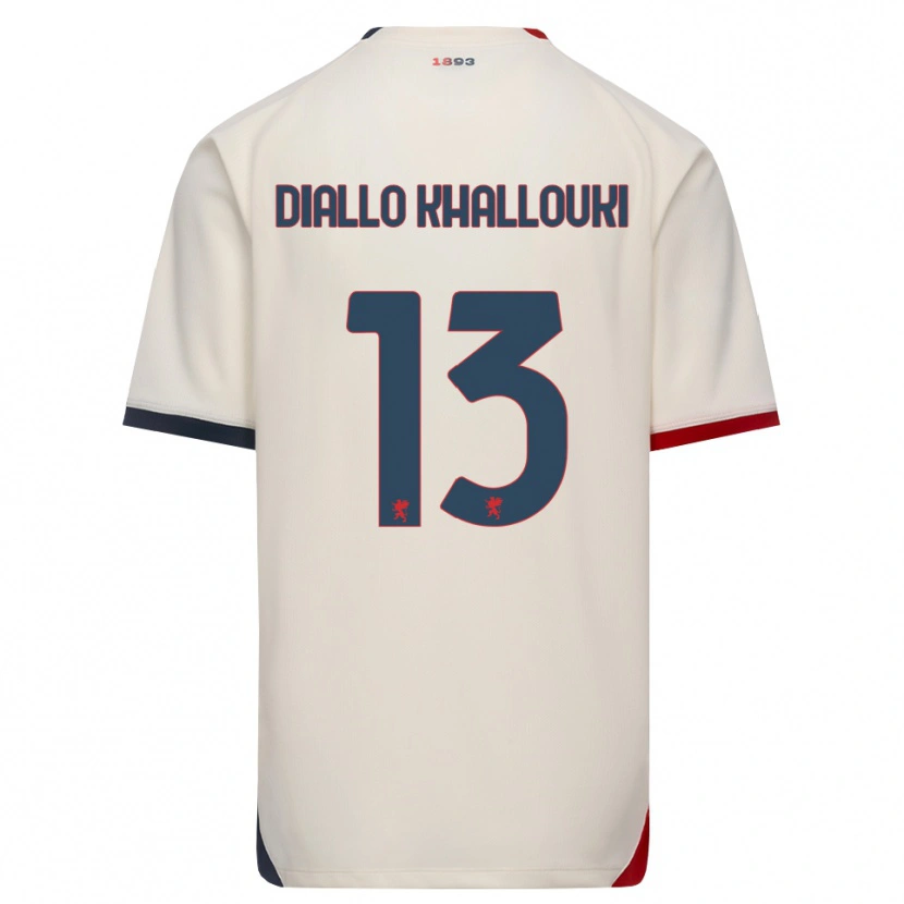 Danxen Kinderen Siaka Diallo Khallouki #13 Off-White Rood Uitshirt Uittenue 2026/27 T-Shirt