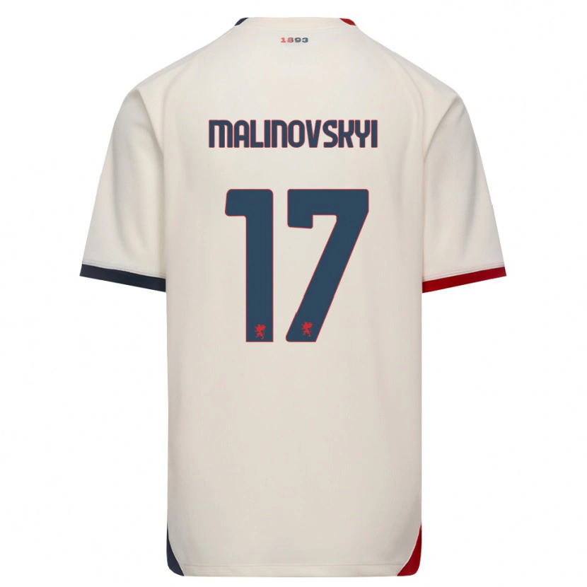 Danxen Kinderen Ruslan Malinovskyi #17 Off-White Rood Uitshirt Uittenue 2026/27 T-Shirt