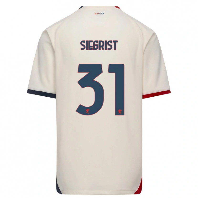 Danxen Kinderen Benjamin Siegrist #31 Off-White Rood Uitshirt Uittenue 2026/27 T-Shirt
