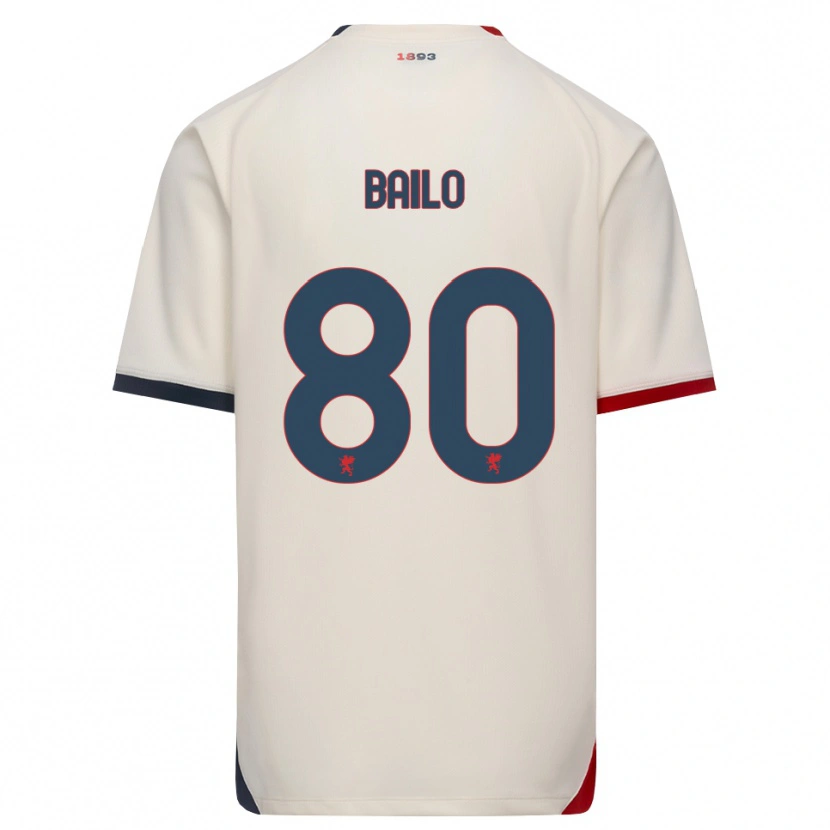 Danxen Kinderen Giorgio Bailo #80 Off-White Rood Uitshirt Uittenue 2026/27 T-Shirt