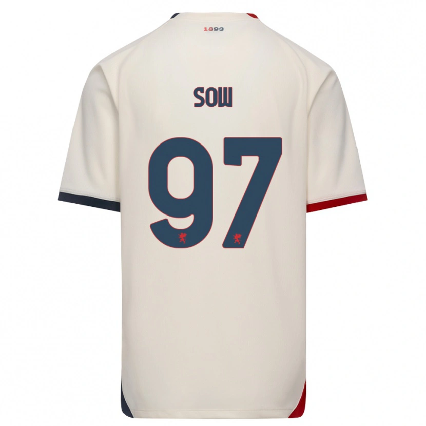 Danxen Kinderen Djibril Sow #97 Off-White Rood Uitshirt Uittenue 2026/27 T-Shirt
