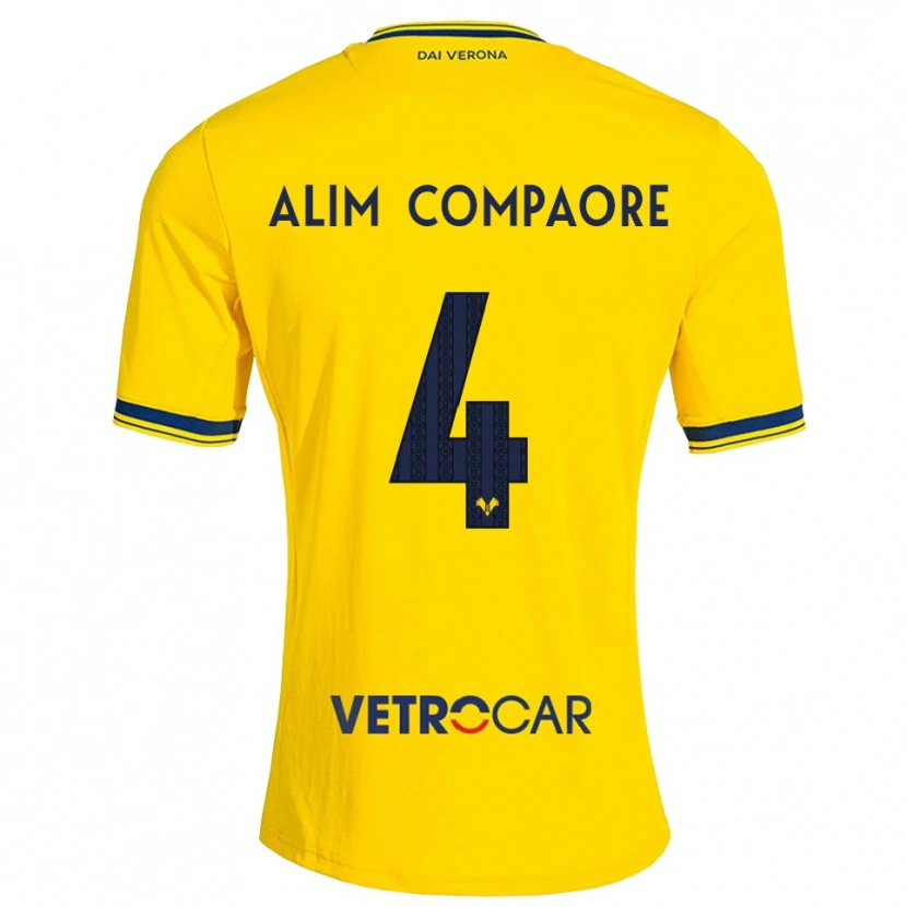 Danxen Kinderen Abdul Alim Compaore #4 Geel Rood Uitshirt Uittenue 2026/27 T-Shirt