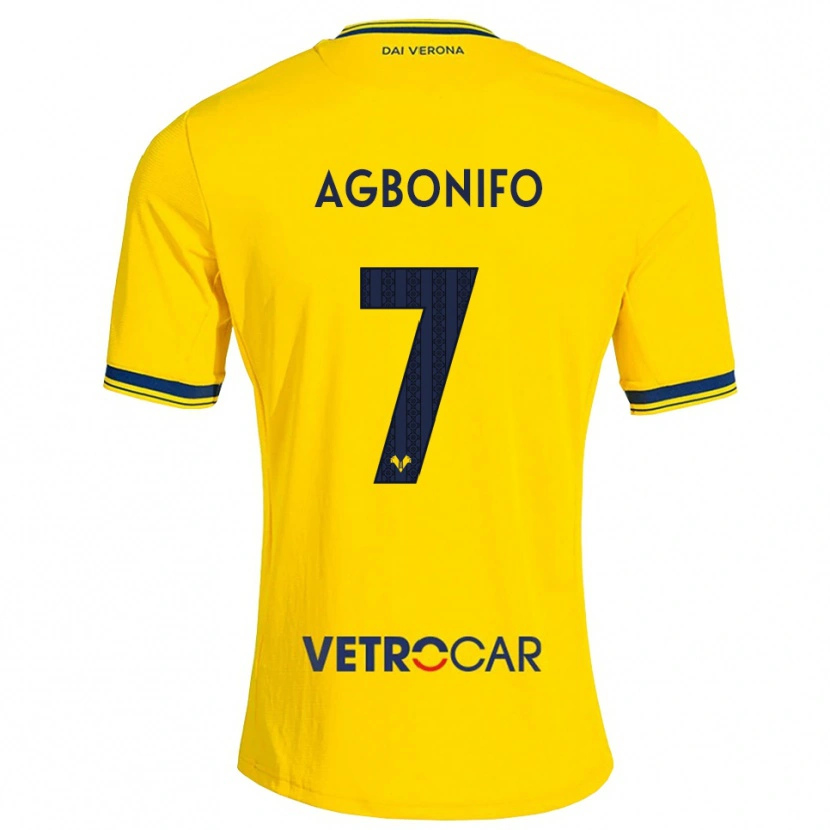 Danxen Kinderen Richi Agbonifo #7 Geel Rood Uitshirt Uittenue 2026/27 T-Shirt