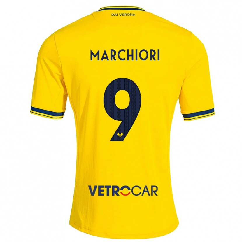 Danxen Kinderen Giorgia Marchiori #9 Geel Rood Uitshirt Uittenue 2026/27 T-Shirt
