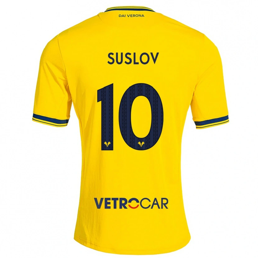 Danxen Kinderen Tomas Suslov #10 Geel Rood Uitshirt Uittenue 2026/27 T-Shirt