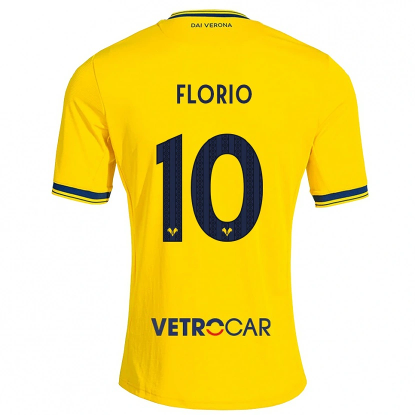 Danxen Kinderen Mattia Florio #10 Geel Rood Uitshirt Uittenue 2026/27 T-Shirt