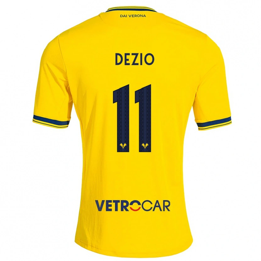 Danxen Kinderen Alessandro Dezio #11 Geel Rood Uitshirt Uittenue 2026/27 T-Shirt