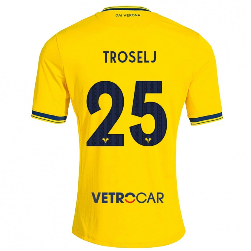 Danxen Kinderen Ethan Troselj #25 Geel Rood Uitshirt Uittenue 2026/27 T-Shirt