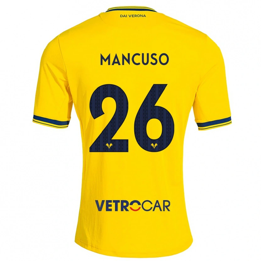 Danxen Kinderen Giulia Mancuso #26 Geel Rood Uitshirt Uittenue 2026/27 T-Shirt