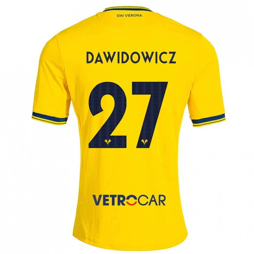 Danxen Kinderen Pawel Dawidowicz #27 Geel Rood Uitshirt Uittenue 2026/27 T-Shirt