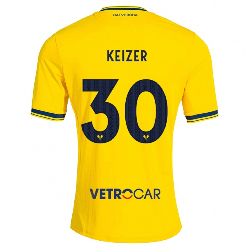 Danxen Kinderen Fanny Keizer #30 Geel Rood Uitshirt Uittenue 2026/27 T-Shirt