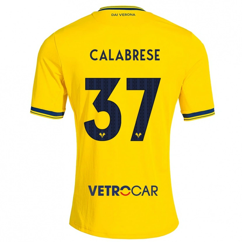 Danxen Kinderen Nicolò Calabrese #37 Geel Rood Uitshirt Uittenue 2026/27 T-Shirt