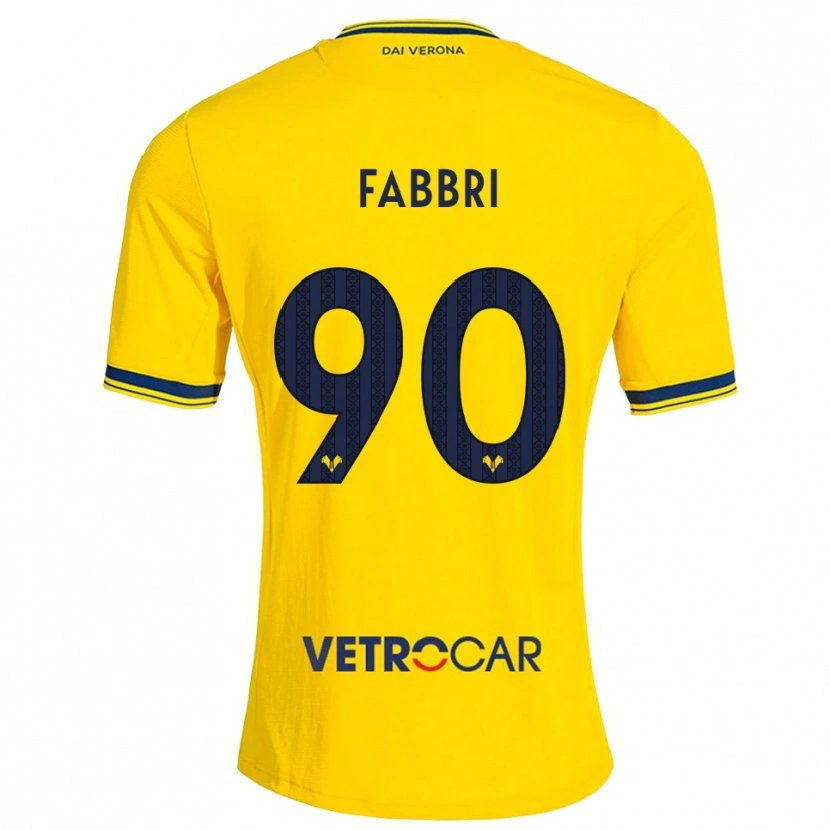 Danxen Kinderen Alessandro Fabbri #90 Geel Rood Uitshirt Uittenue 2026/27 T-Shirt