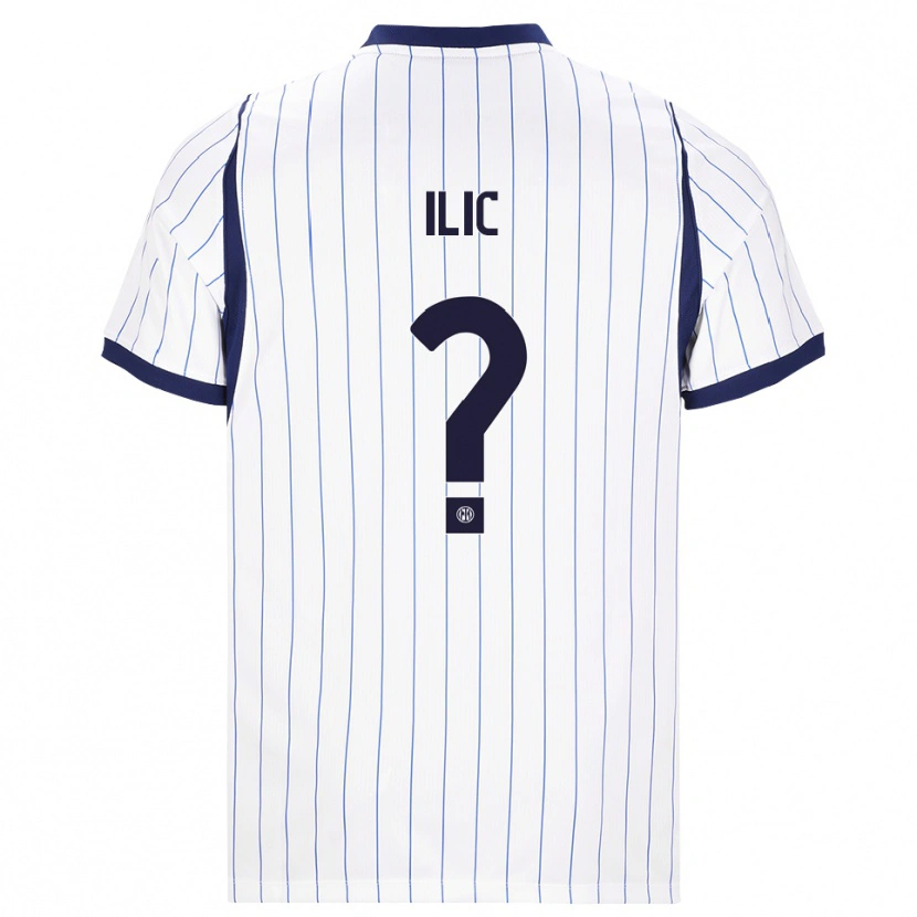 Danxen Kinderen Novak Ilic #0 Wit Marineblauw Uitshirt Uittenue 2026/27 T-Shirt