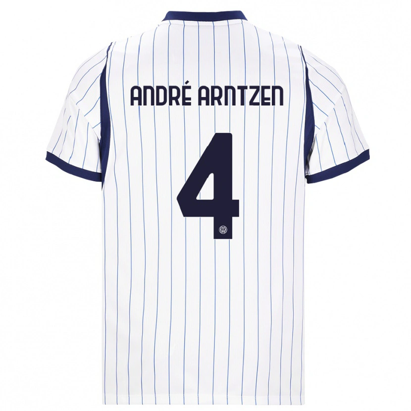 Danxen Kinderen Matheo André Arntzen #4 Wit Marineblauw Uitshirt Uittenue 2026/27 T-Shirt