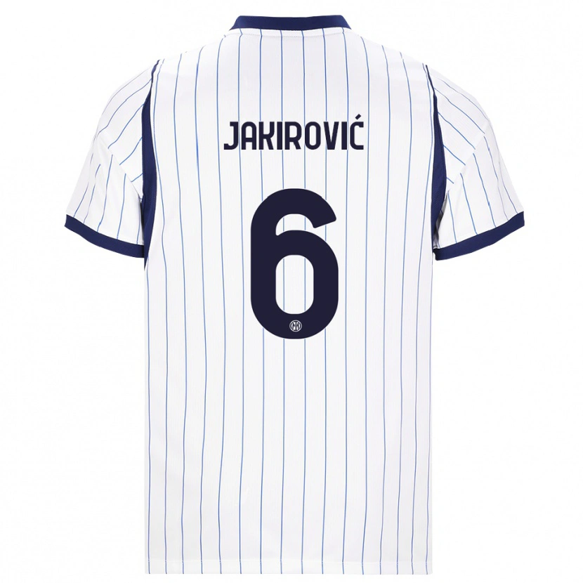 Danxen Kinderen Leon Jakirović #6 Wit Marineblauw Uitshirt Uittenue 2026/27 T-Shirt