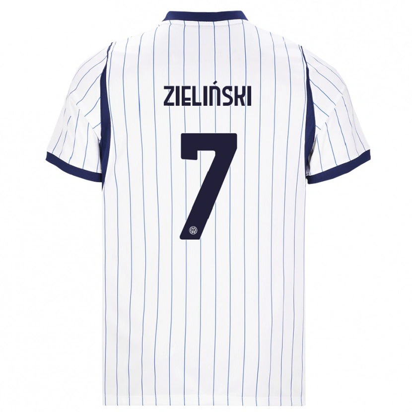 Danxen Kinderen Piotr Zielinski #7 Wit Marineblauw Uitshirt Uittenue 2026/27 T-Shirt