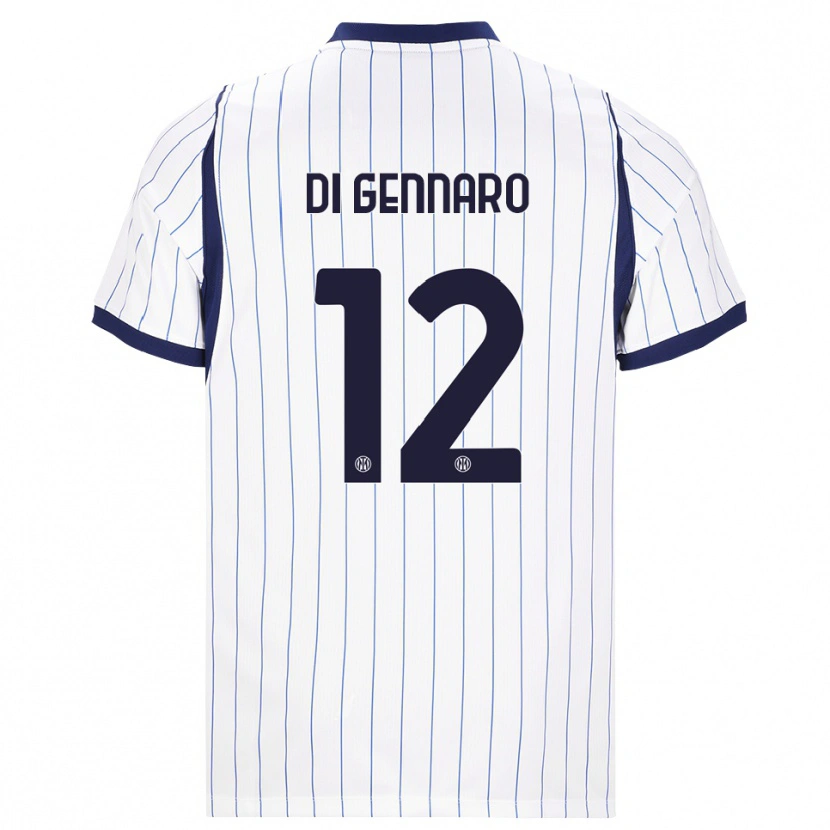 Danxen Kinderen Raffaele Di Gennaro #12 Wit Marineblauw Uitshirt Uittenue 2026/27 T-Shirt
