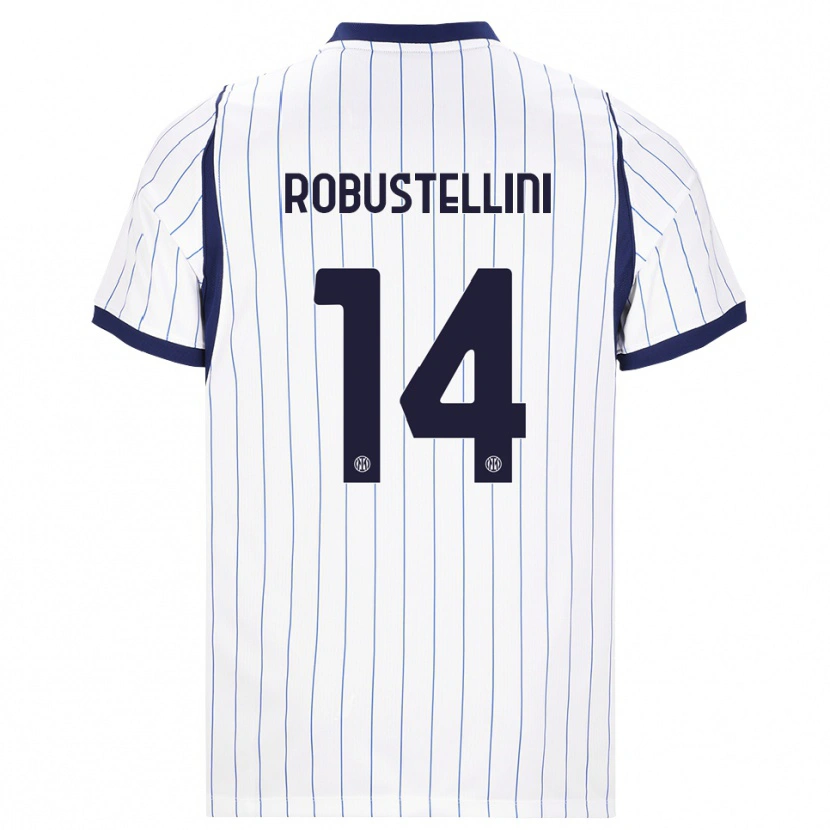 Danxen Kinderen Chiara Robustellini #14 Wit Marineblauw Uitshirt Uittenue 2026/27 T-Shirt