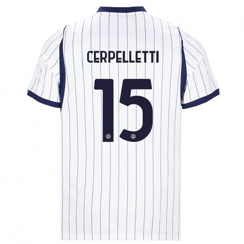 Danxen Kinderen Filippo Cerpelletti #15 Wit Marineblauw Uitshirt Uittenue 2026/27 T-Shirt