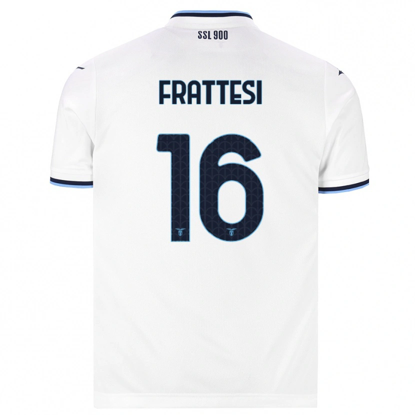 Danxen Kinderen Davide Frattesi #16 Wit Marineblauw Uitshirt Uittenue 2026/27 T-Shirt