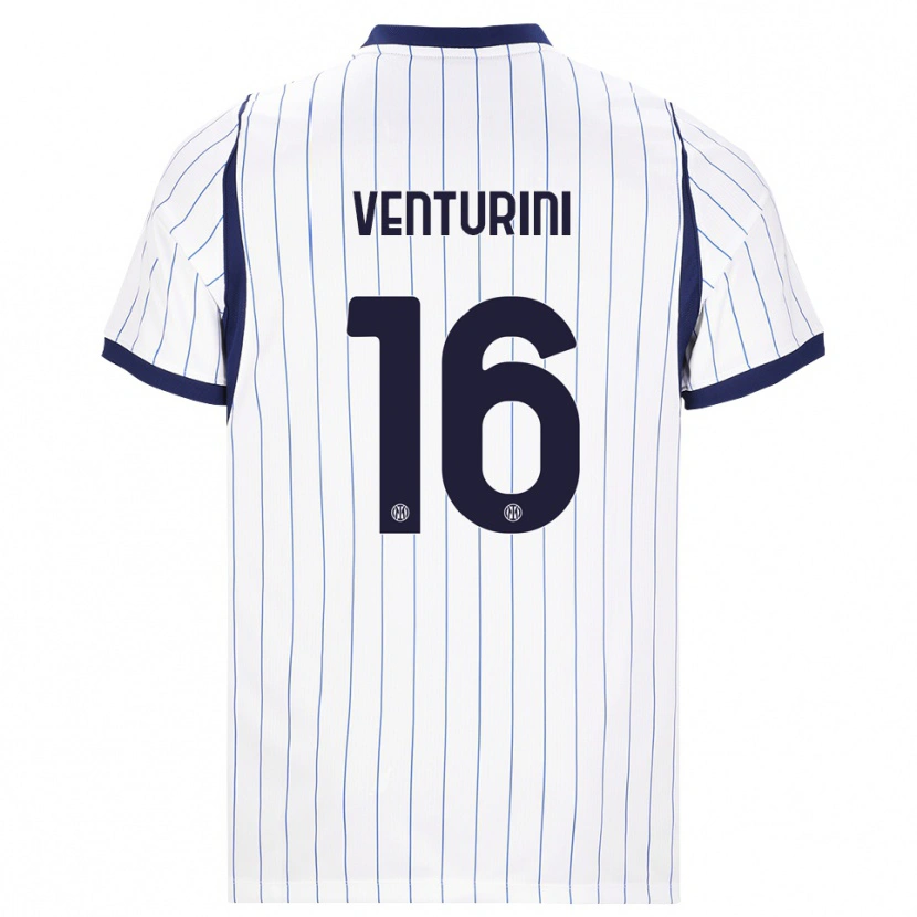 Danxen Kinderen Matteo Venturini #16 Wit Marineblauw Uitshirt Uittenue 2026/27 T-Shirt