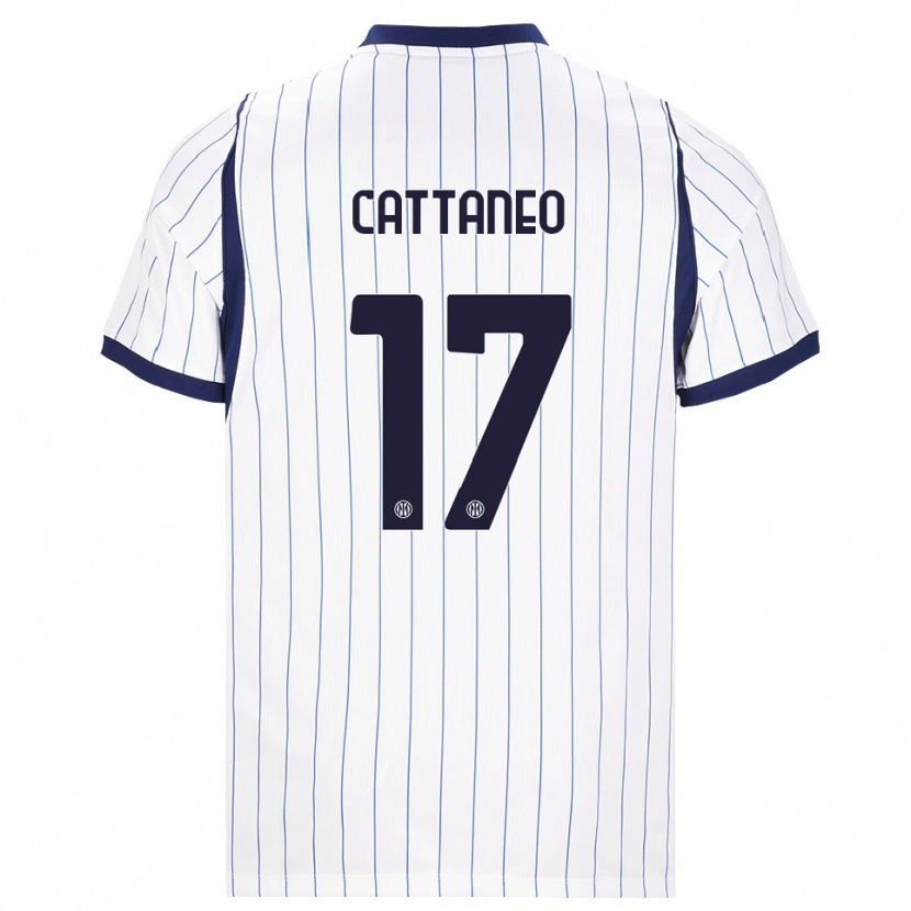 Danxen Kinderen Filippo Cattaneo #17 Wit Marineblauw Uitshirt Uittenue 2026/27 T-Shirt