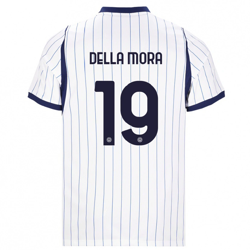 Danxen Kinderen Tommaso Della Mora #19 Wit Marineblauw Uitshirt Uittenue 2026/27 T-Shirt