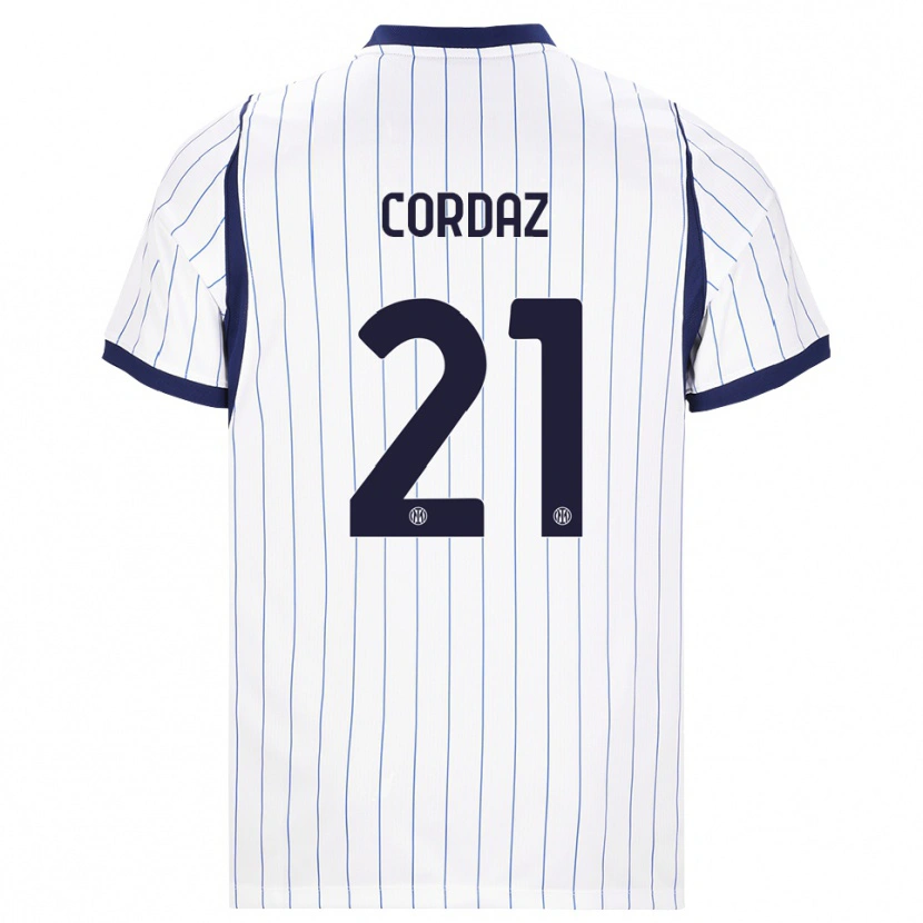 Danxen Kinderen Alex Cordaz #21 Wit Marineblauw Uitshirt Uittenue 2026/27 T-Shirt