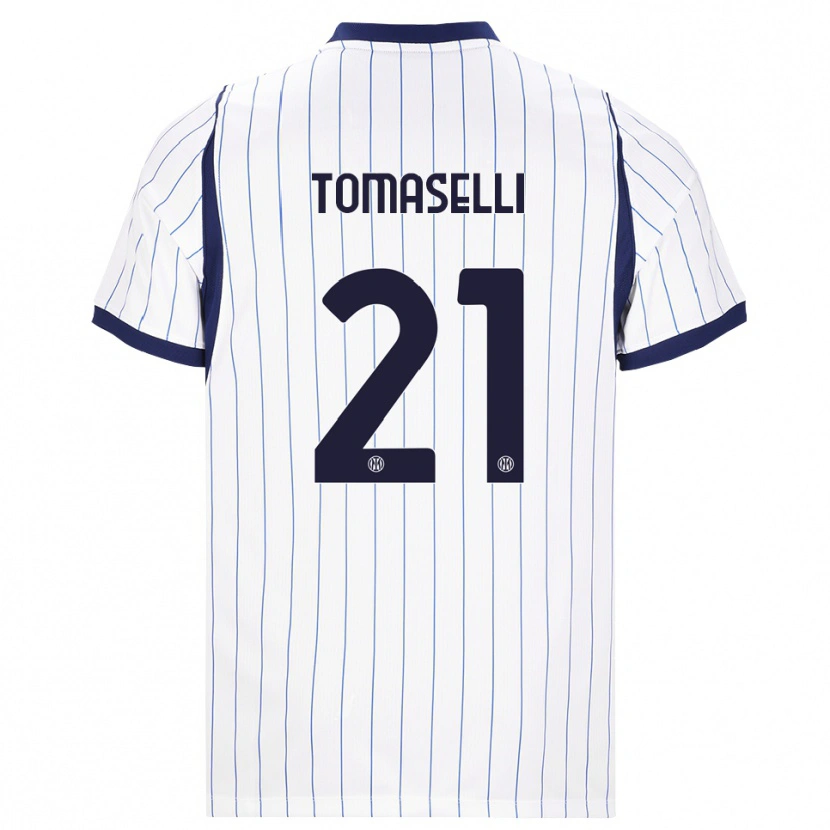 Danxen Kinderen Martina Tomaselli #21 Wit Marineblauw Uitshirt Uittenue 2026/27 T-Shirt
