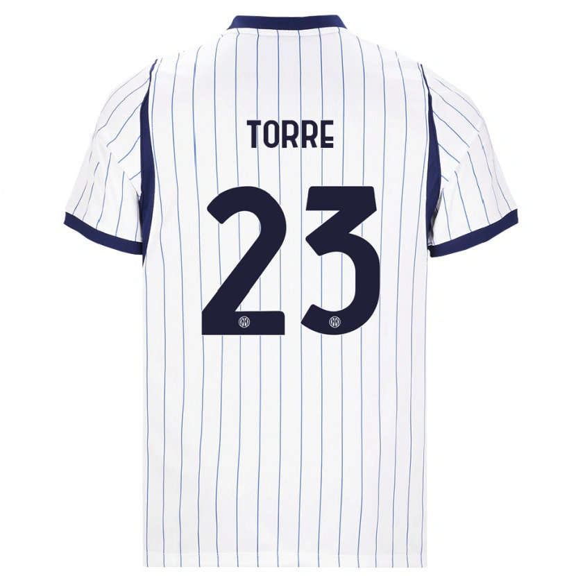 Danxen Kinderen Pietro La Torre #23 Wit Marineblauw Uitshirt Uittenue 2026/27 T-Shirt
