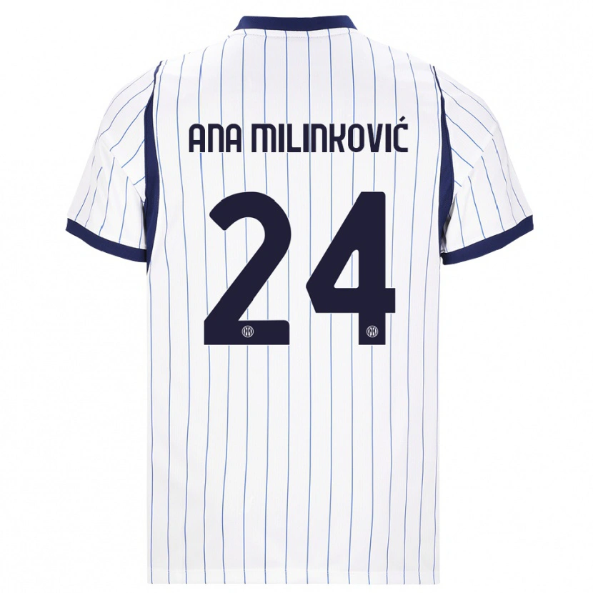 Danxen Kinderen Marija Ana Milinković #24 Wit Marineblauw Uitshirt Uittenue 2026/27 T-Shirt