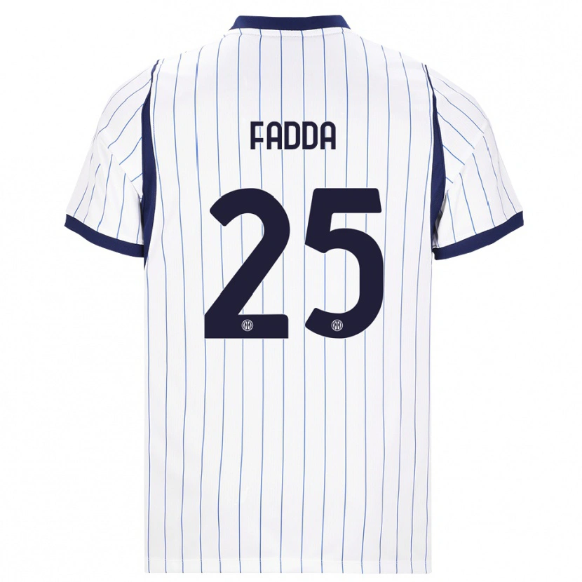Danxen Kinderen Paola Fadda #25 Wit Marineblauw Uitshirt Uittenue 2026/27 T-Shirt