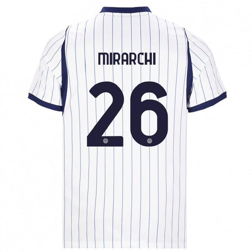 Danxen Kinderen Mattia Mirarchi #26 Wit Marineblauw Uitshirt Uittenue 2026/27 T-Shirt