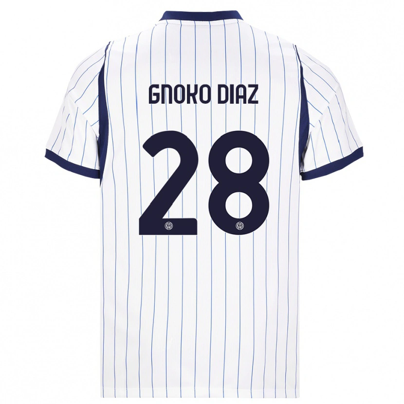 Danxen Kinderen Hillary Gnoko Diaz #28 Wit Marineblauw Uitshirt Uittenue 2026/27 T-Shirt